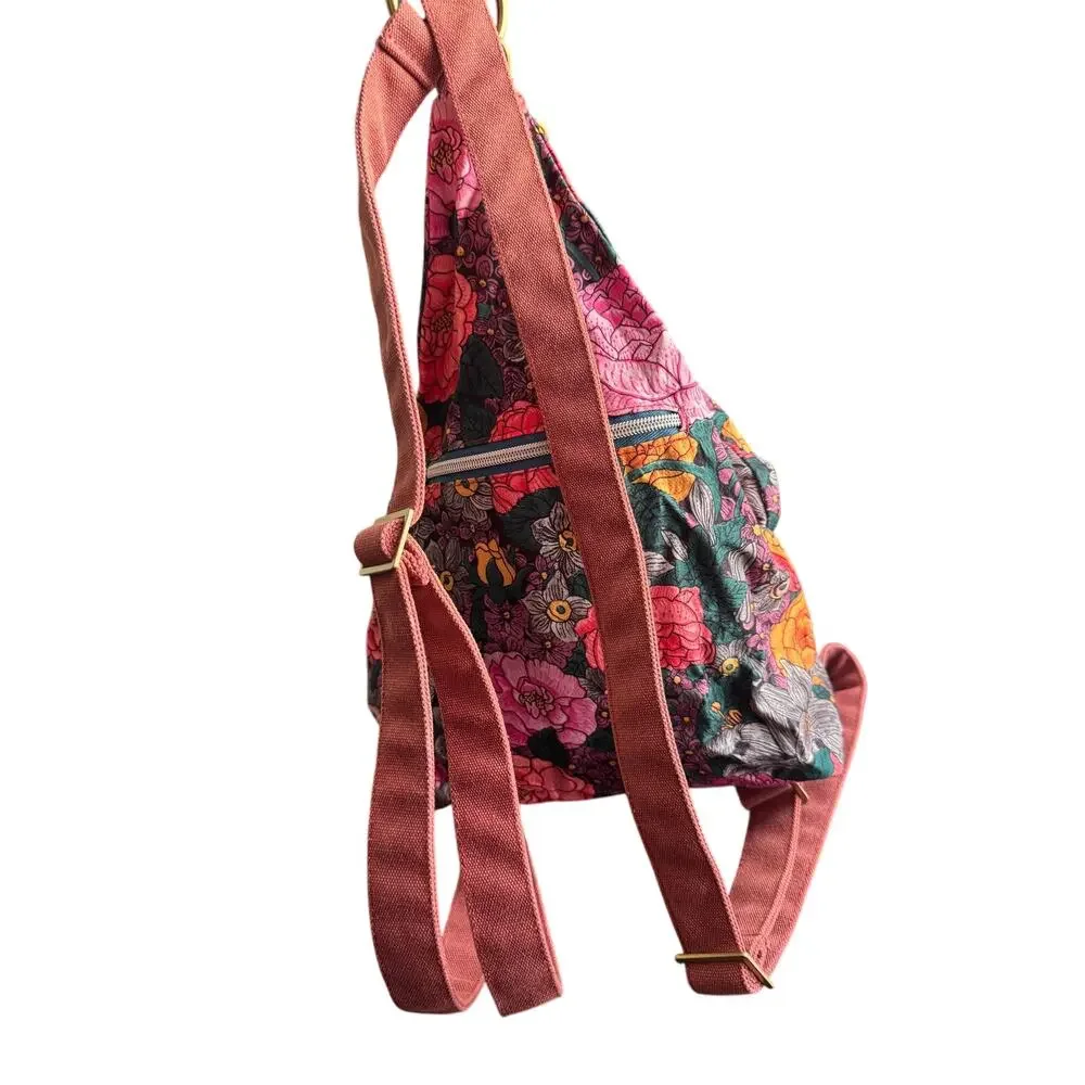Black Butterfly Floral Bohemian‎ Backpack Purse